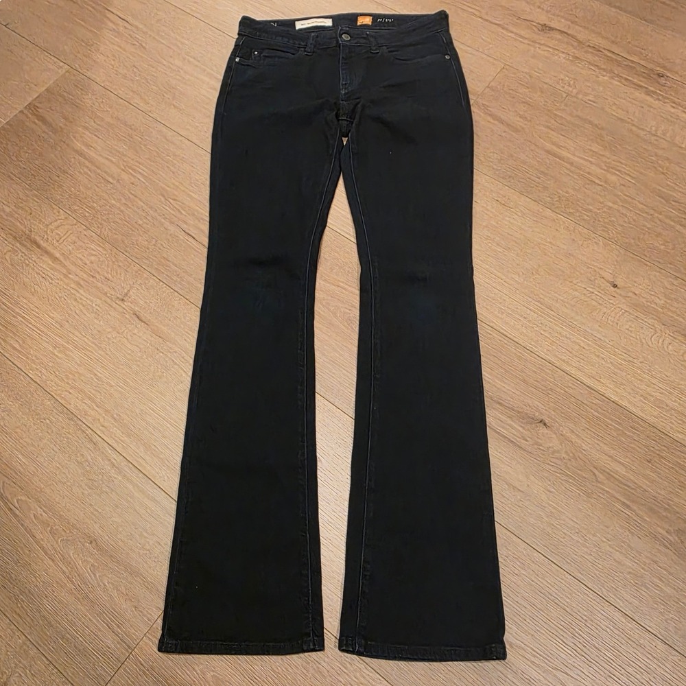 Pilcro and the Letterpress Stet Flare Jeans Black Dark Wash 32x34 Anthropologie